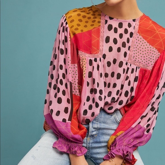 EUC Bl-nk London Anthropologie Miranda Peasant Blouse Sz Small *Sold Out* - Picture 7 of 7